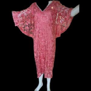 coral, multi-layer, floral, formal gown